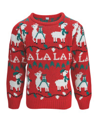 Boy's Llama Xmas Jumper