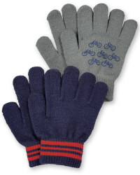 Boys Gloves - Grey Bicycles and Navy