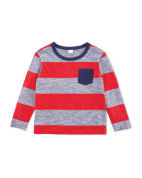Lily & Dan Boys Red Stripy Top