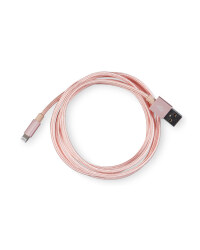 Braided Lightning Sync/Charge Cable - Rose Gold