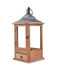 Brown Indoor Wooden Lantern