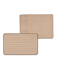 Brown Stripe Kitchen/Utility Mat Set