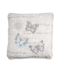 Butterfly-Print Vintage Cushion