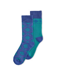 Crane Cabin Socks 2 Pack - Teal