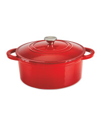 Cast Iron Casserole Dish With Lid - Red