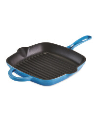 Kirkton House Cast Iron Griddle Pan - Blue