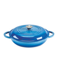 Cast Iron Shallow Casserole Dish - Blue