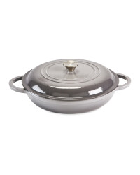 Cast Iron Shallow Casserole Dish - Grey