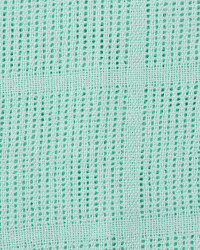 Cellular Blanket with Satin Trim - Aqua