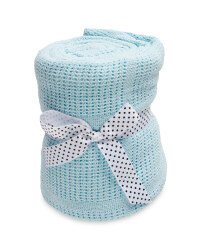 Lily & Dan Large Cellular Blanket - Blue