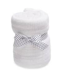 Lily & Dan Large Cellular Blanket - White