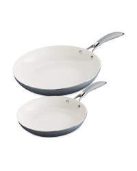 Ceramic Frying Pan Set 2 Pack - Cool Grey
