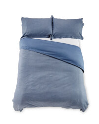 Chambray Double Duvet Set - Blue