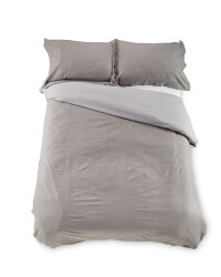 Chambray Double Duvet Set - Grey