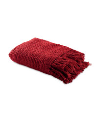 Chenille Throw - Red