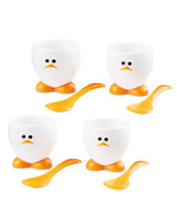 Chicken Egg Cups & Spoons Bundle