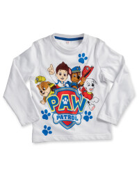Children's Paw Patrol Sleeved Top - White