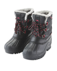 Crane Children's Snow Boots - Black/Pink