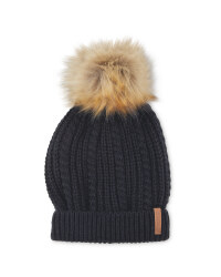 Crane Faux Fur Pompom Hat