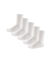Children's Sports Socks 5 Pack - White