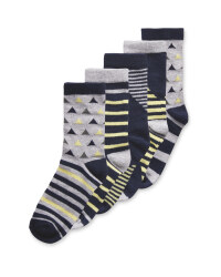 Lily & Dan Kids' Triangle Blue Socks
