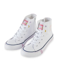 Children's White Canvas Trainer