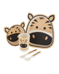 Children's Zebra Bamboo Dinner Set