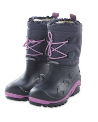 Junior Navy & Pink Snow Boots
