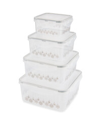Clip Lid Storage Square Snowflake