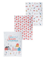 Christmas Village Tea Towel 3 Pack