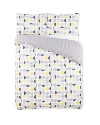 Grey Circle Double Duvet Set