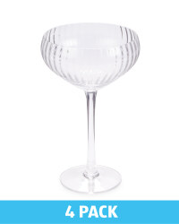 Clear Rib Champagne Saucers 4 Pack