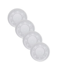 Embossed Clear Cake Plates - 4 Pack