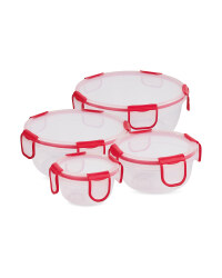 Red Clip 'N' Close Round Food Box