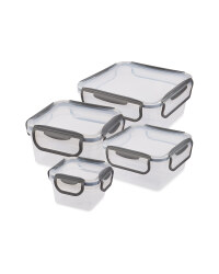 Grey Clip 'N' Close Square Food Box