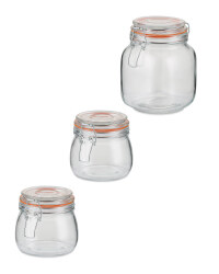 Clip Lid Jars Set 3 Pack