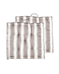Coastal Stripe Boxed Seat Pad 2 Pack