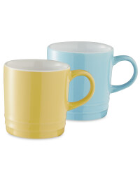 Coffee Cups 2 Pack - Almond/Blue