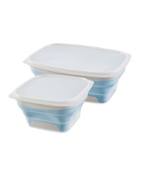 Collapsible Food Containers 2 Pack - Blue