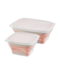Collapsible Food Containers 2 Pack - Pink