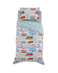 Comic Single Printed Duvet Set - Blue