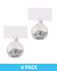 Confetti Placecard Holders 6 Pack - Silver