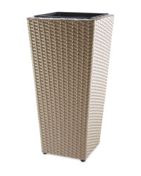 Conic Rattan Effect Planter - Beige