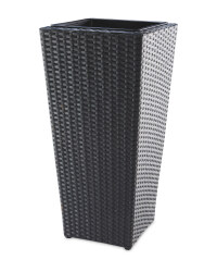 Conic Rattan Effect Planter - Black