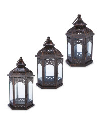 Copper Metal Lantern 3 Pack