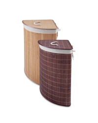 Corner Bamboo Laundry Hamper