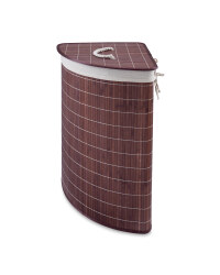 Corner Bamboo Laundry Hamper - Dark