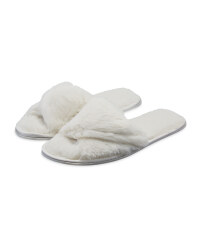 Avenue Cosy Plush Slippers - Cream