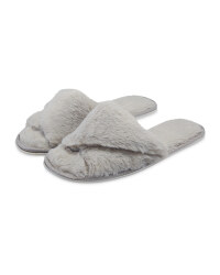 Avenue Cosy Plush Slippers - Grey