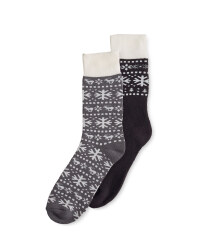 Crane Cabin Grey Socks 9-11